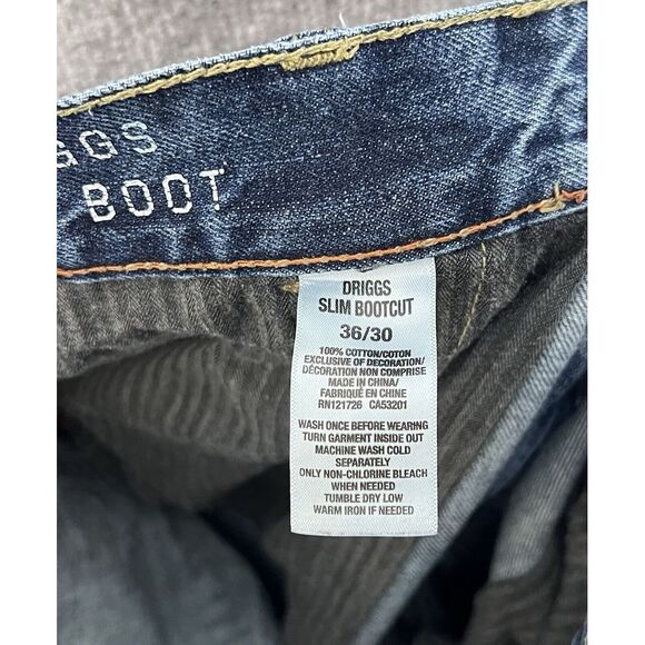 Aeropostale Driggs Slim Boot Jeans Mens Size 36x30 Blue Distressed Denim Cotton - Picture 5 of 16